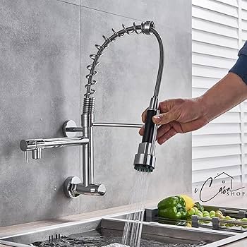 Torneira gourmet cozinha parede inox