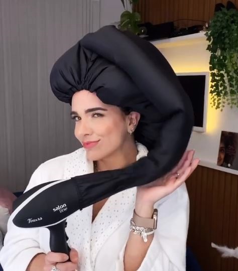 touca difusora de cetim anti frizz