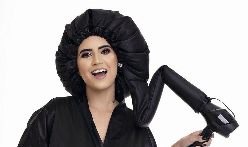 touca difusora cetim para cachos