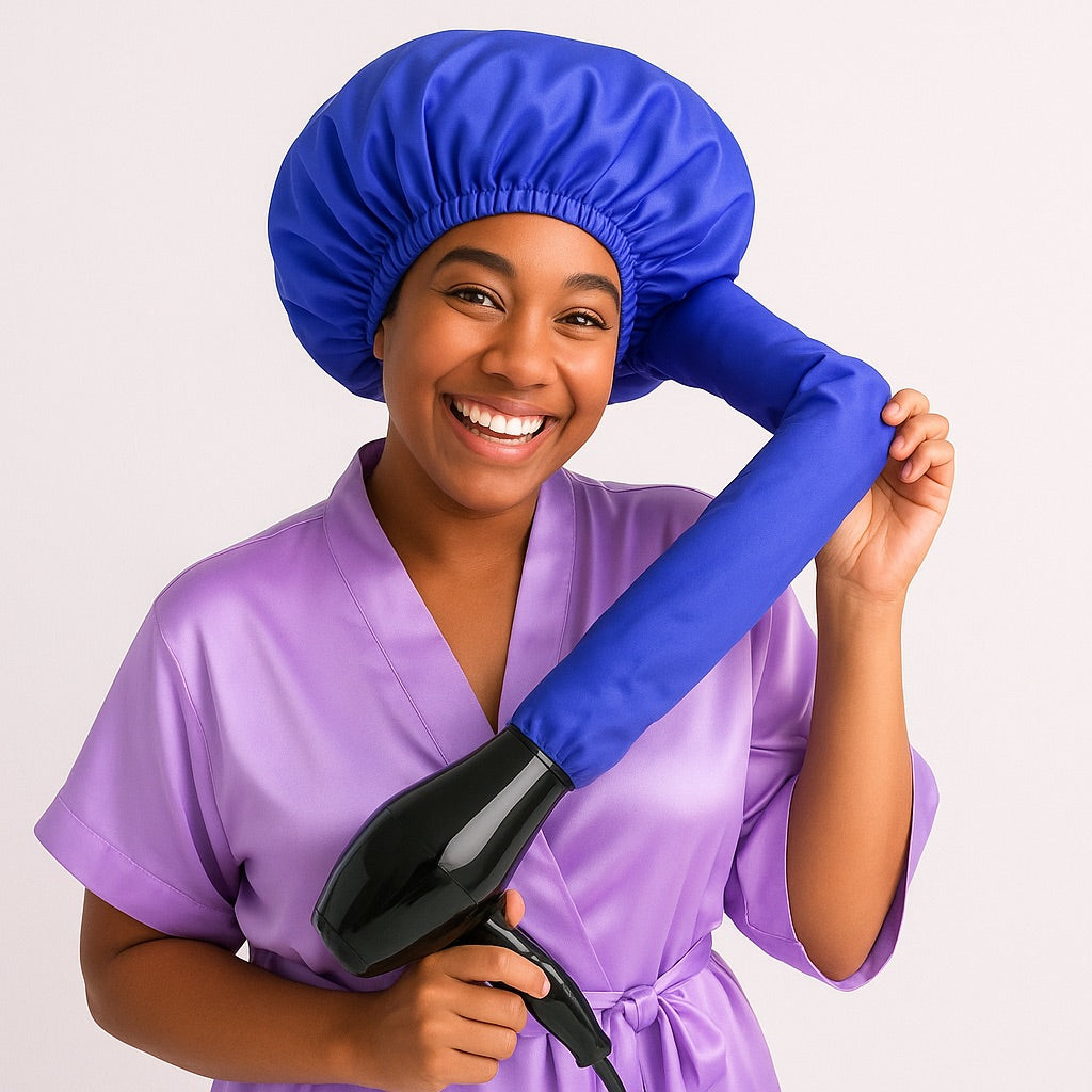 touca difusora de cetim anti frizz