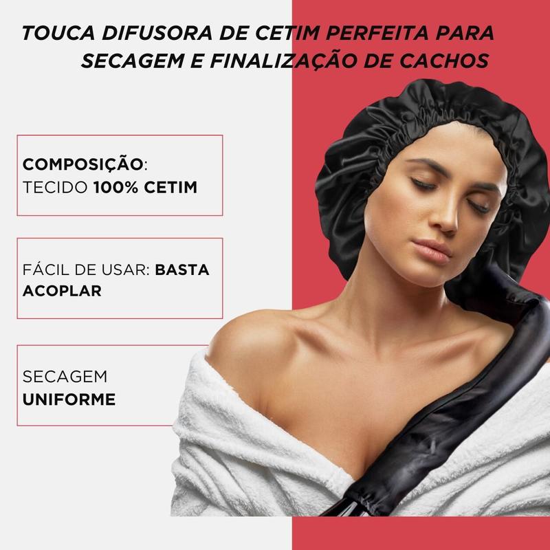 touca difusora de cetim salmão