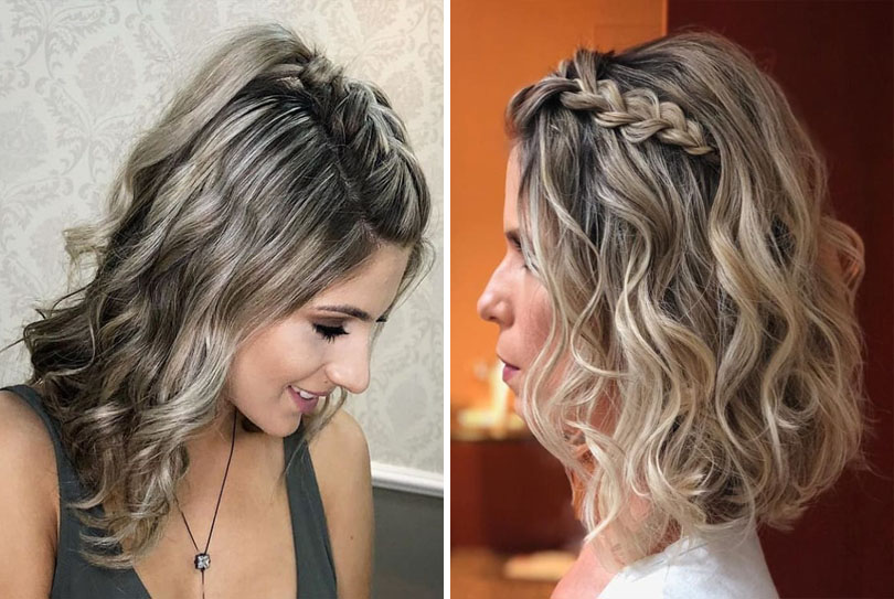 penteado com trança cabelo curto