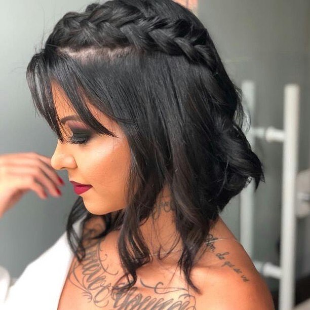 ideias trança cabelo curto