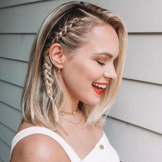 ideias trança cabelo curto