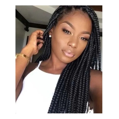 Cabelo Jumbo colorido para tranças box braid pré esticado Black Mint