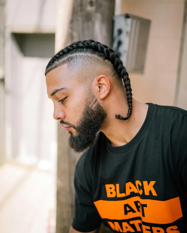 trança masculina raiz cabelo curto