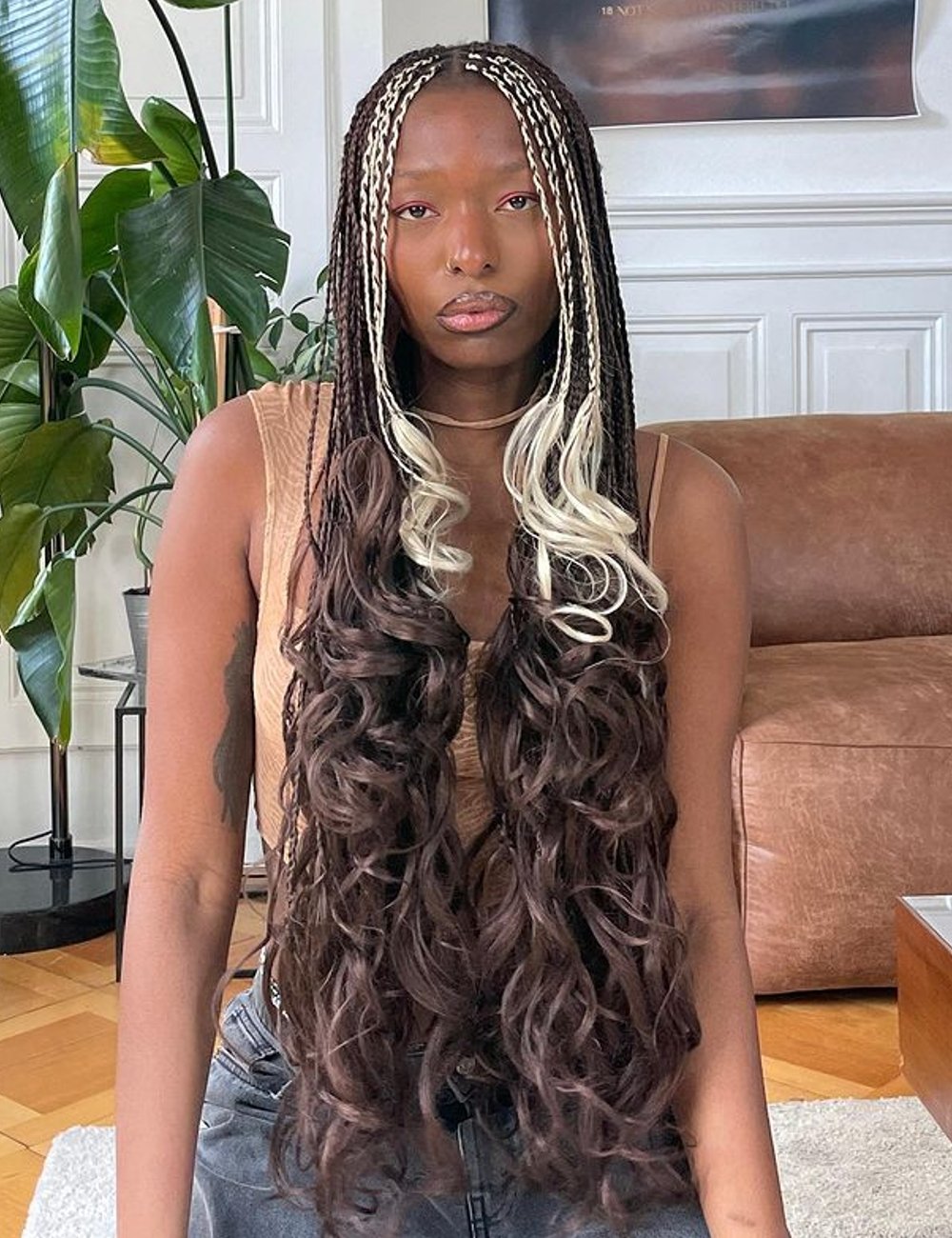 tranças no cabelo todo