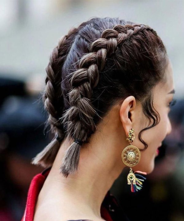 inspiração trança cabelo curto