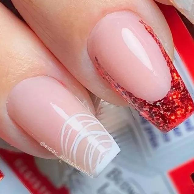 ideias de unhas de fibra decoradas delicadas