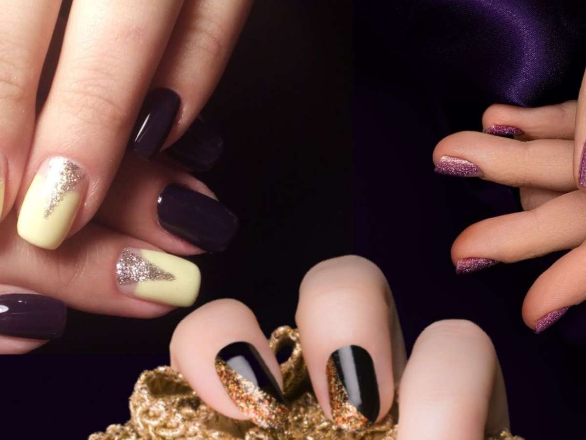unha decorada com glitter para carnaval