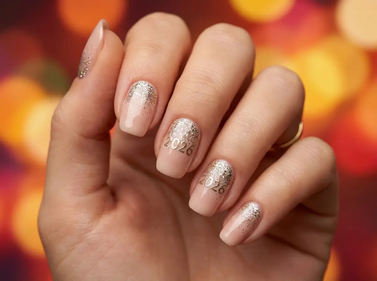 unha decorada com glitter para formatura