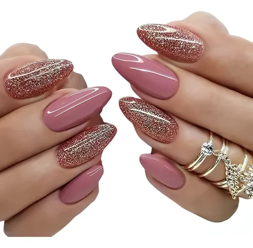 unha decorada com glitter degradê