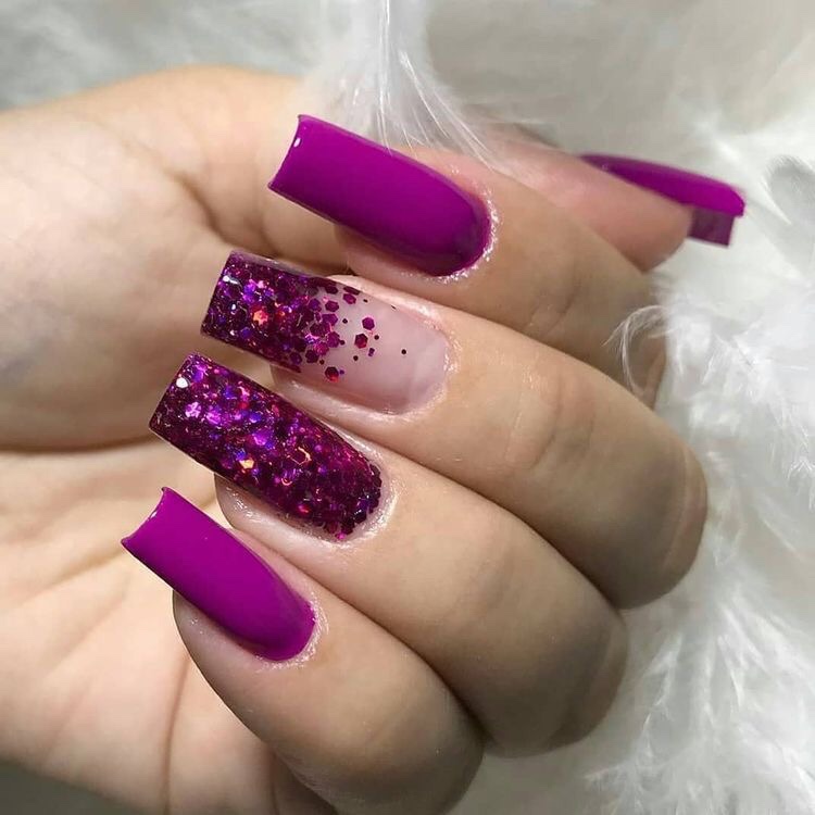 unha de fibra com glitter