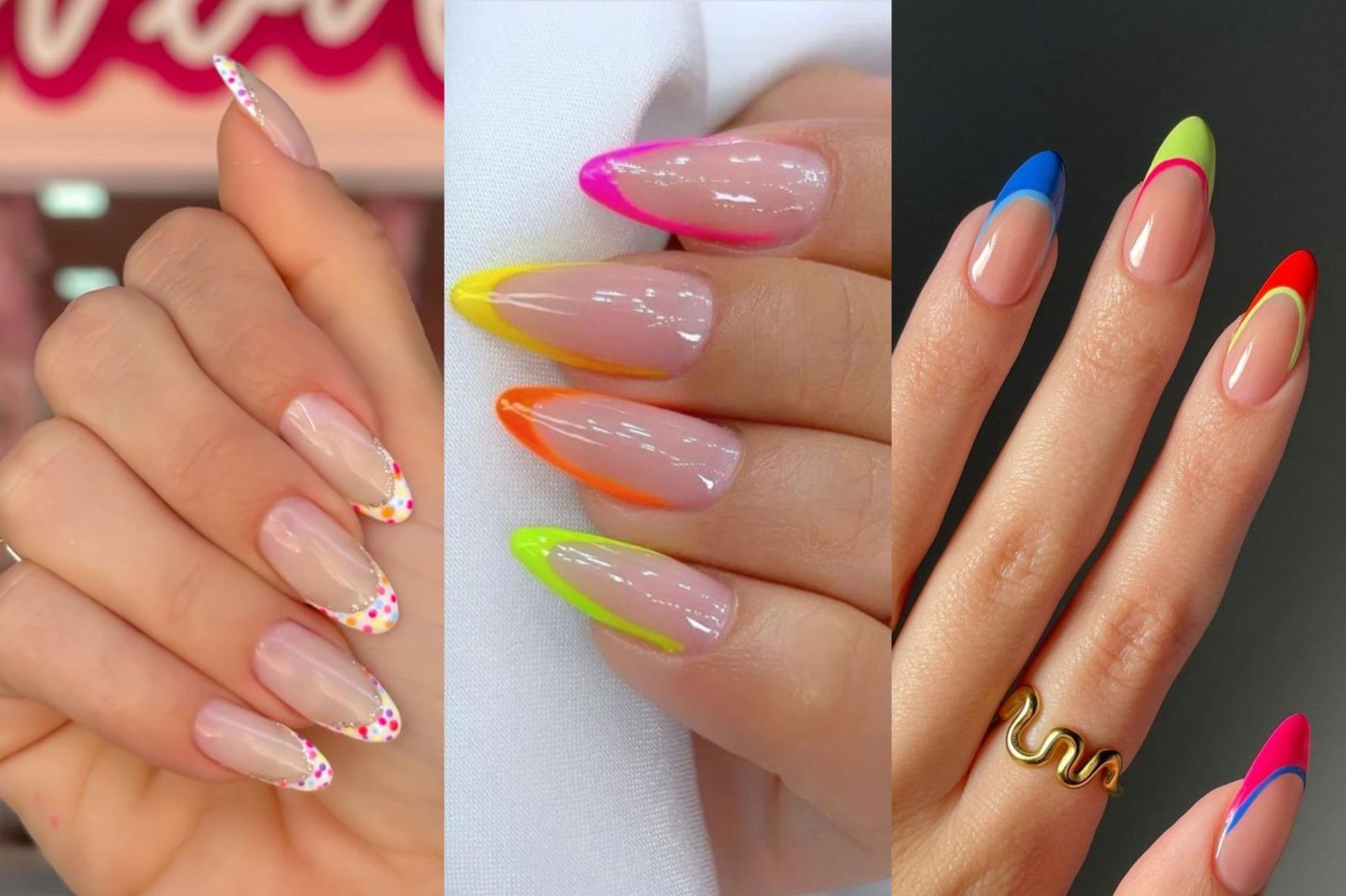Nail art com flores sobre francesinha