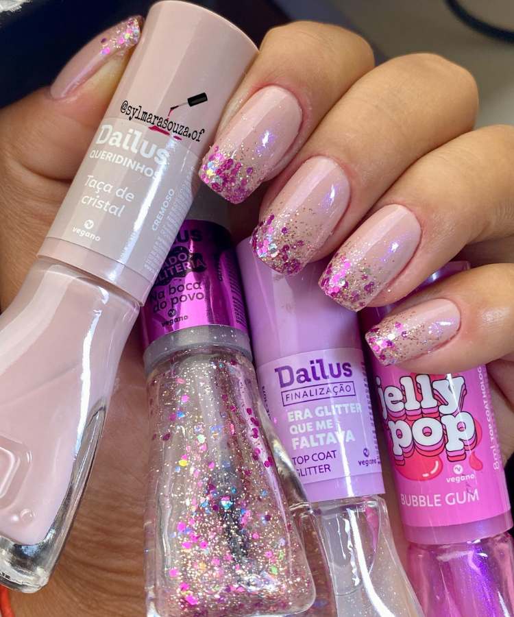 unha decorada rosa