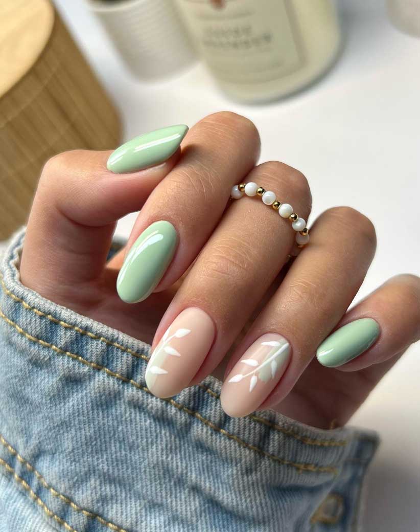 unha decorada verde brilhante