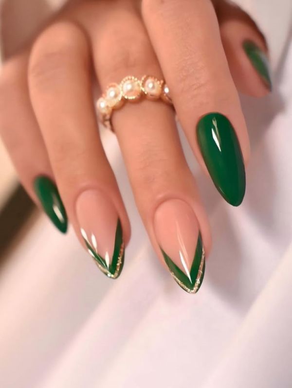 unha decorada verde neon
