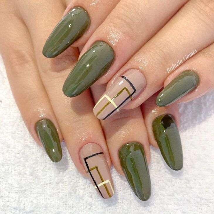 unha em gel verde clean