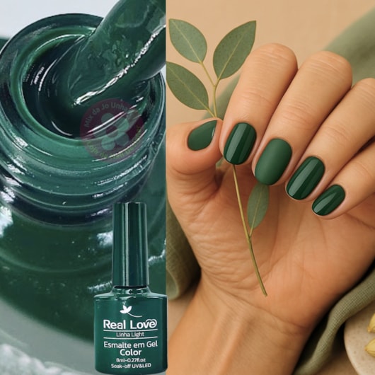 unha em gel verde vibrante