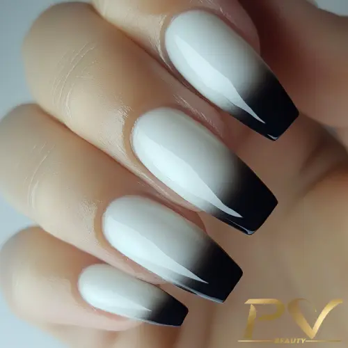 inspiração unhas preto e branco para casamento