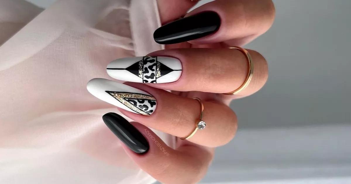 inspiração unhas preto e branco para casamento