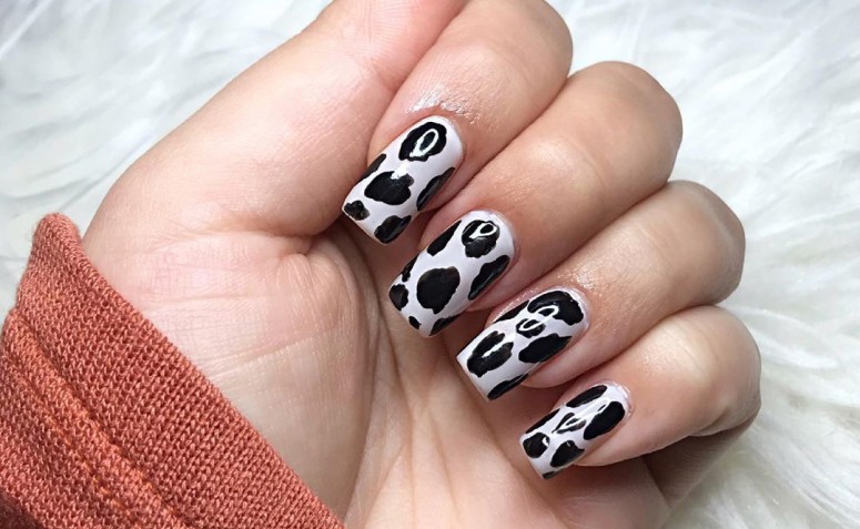inspiração unhas preto e branco para casamento