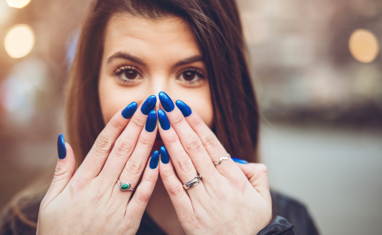 unha redonda curta manicure