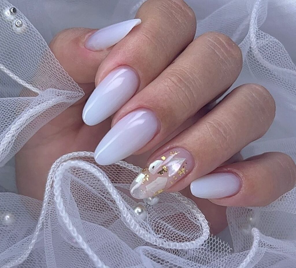 unhas almond delicadas casamento