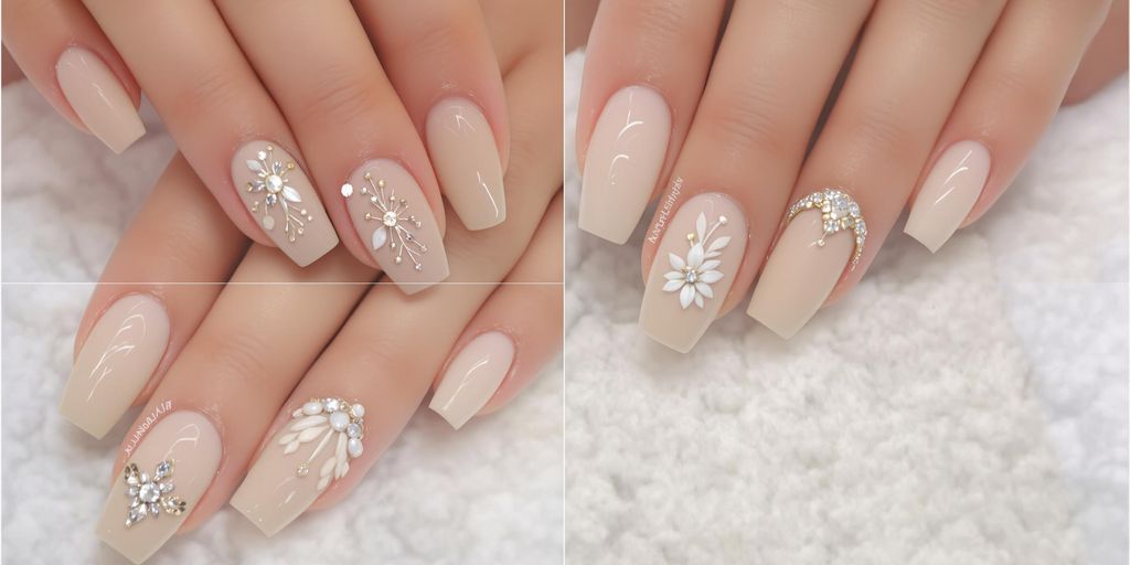 Unhas bege francesinha moderna