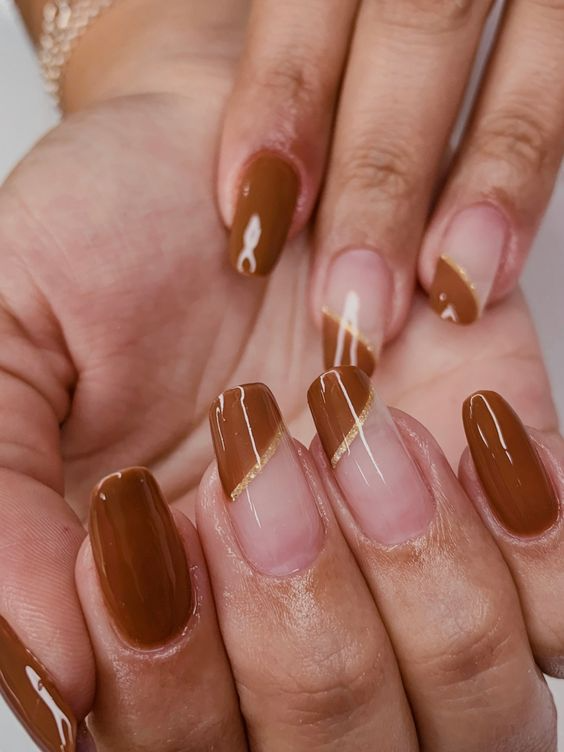 Unhas bege degradê