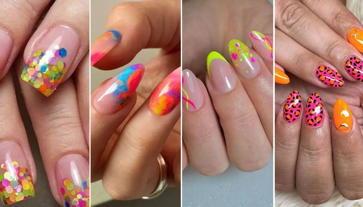 unhas decoradas carnaval com glitter holográfico