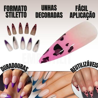 unhas stiletto delicadas