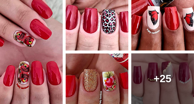 como fazer unhas decoradas vermelhas delicadas com strass