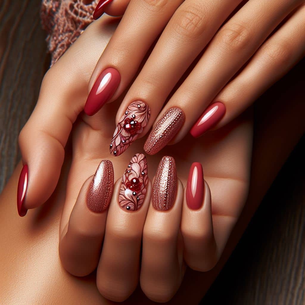 erros comuns ao aplicar glitter nas unhas vermelhas