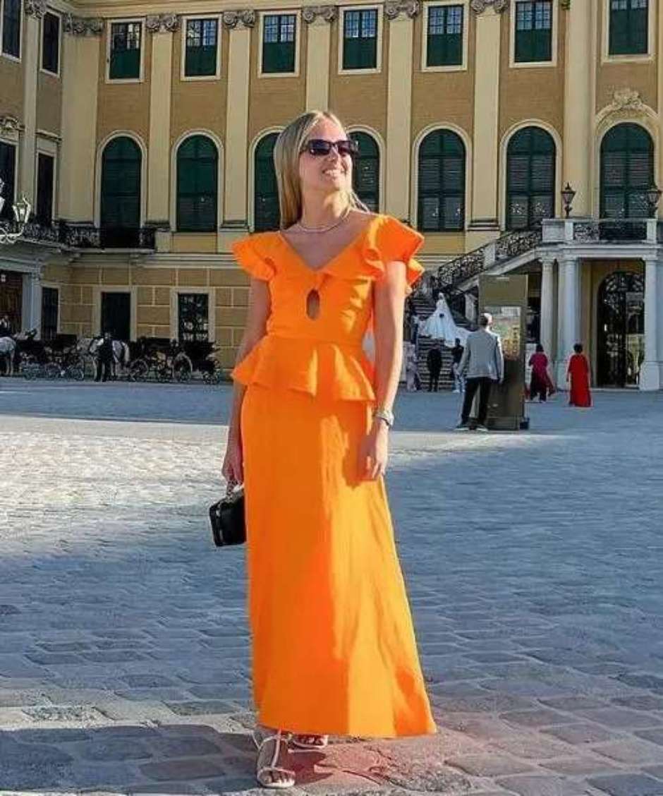 vestido babado plus size