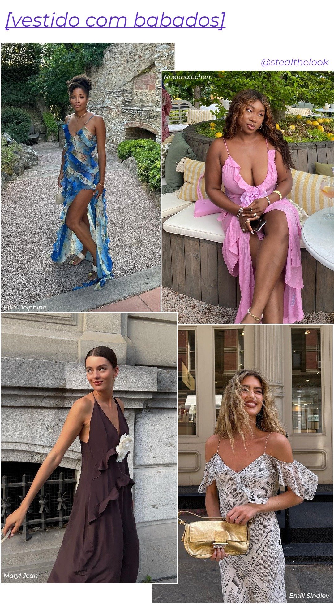 vestido babado estampado verão 2026