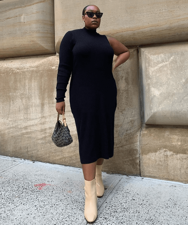 vestido canelado midi com blazer