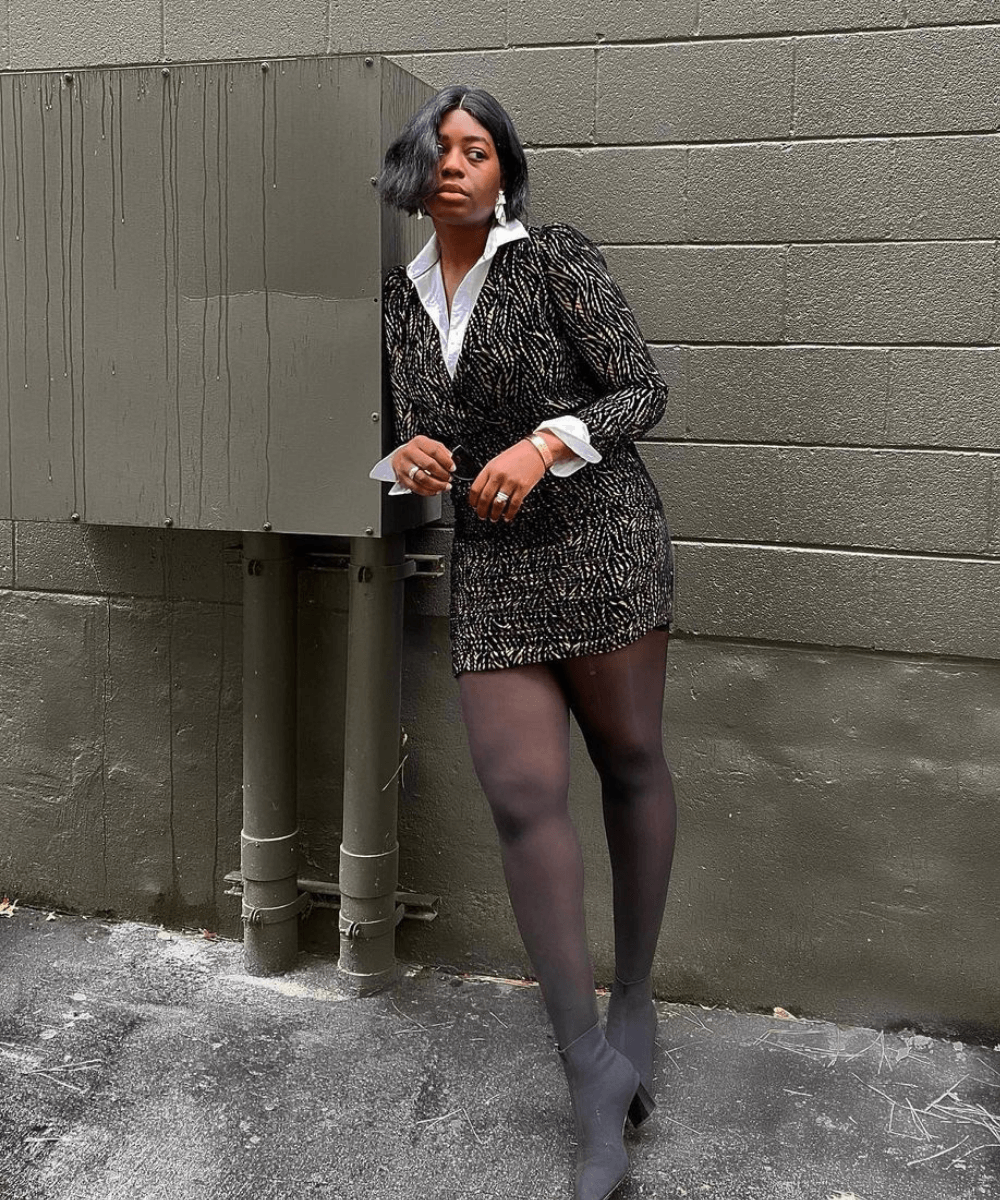 looks com vestido e meia calça