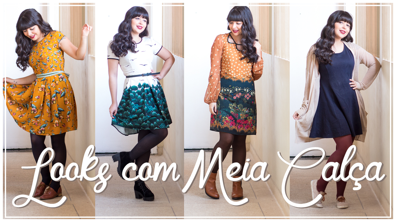 vestido com meia calça elegante