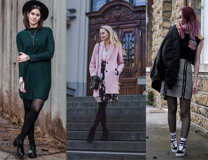 vestido com meia calça moderno