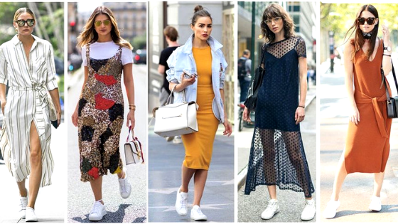 como combinar vestido com tênis