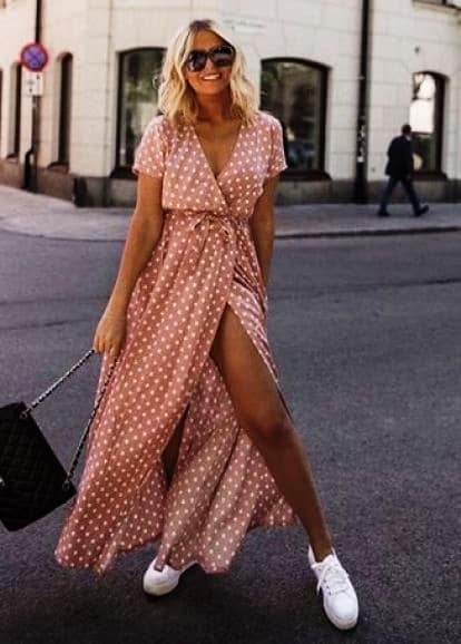 vestido longo de malha