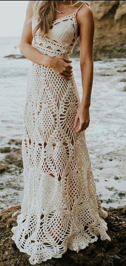 vestido de crochê colorido boho