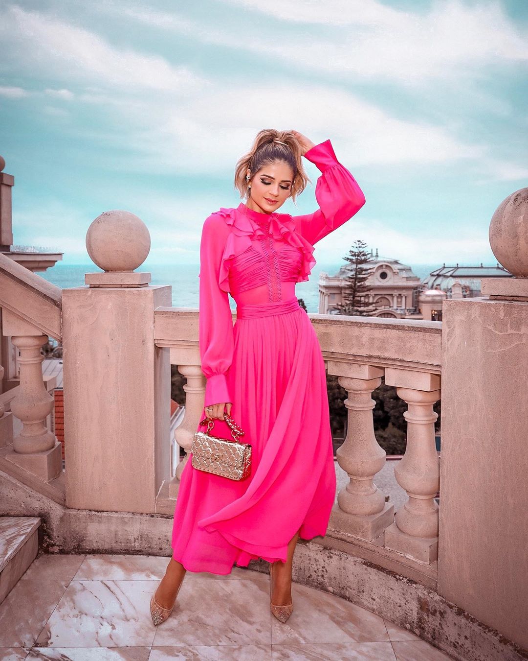 vestido longo rosa para formandas