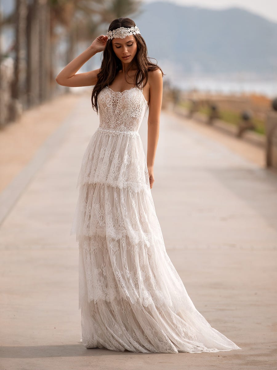 vestido de noiva boho com franjas