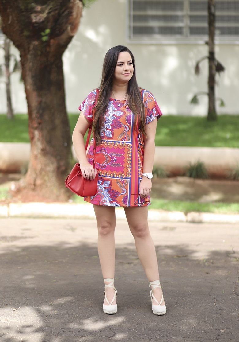 vestido estampado midi