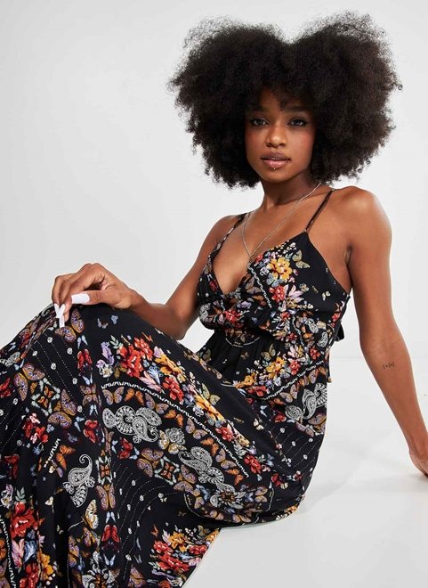 vestido estampado para casamento