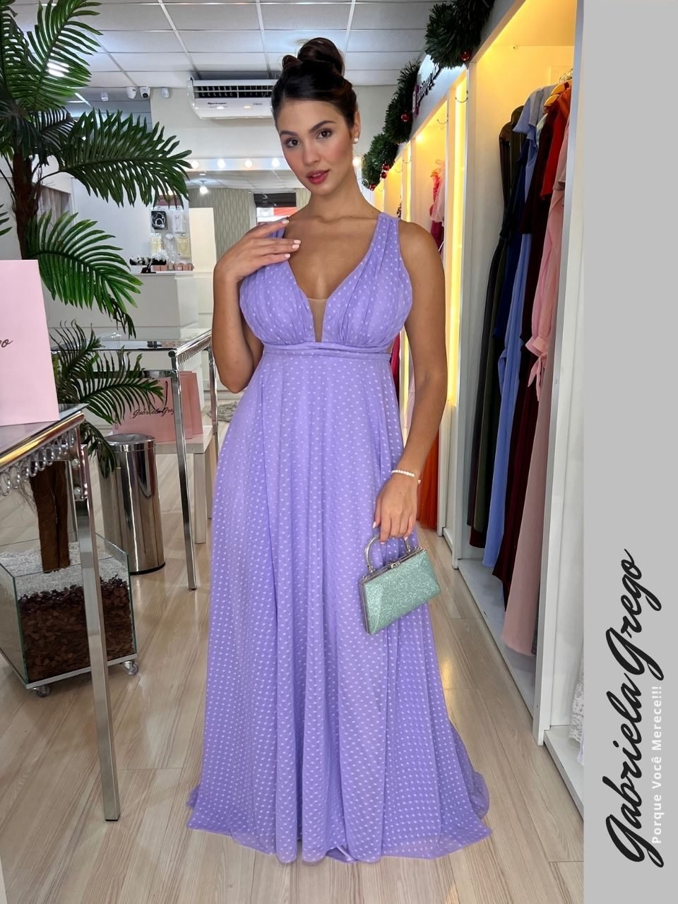 vestido lavanda madrinha tecido micro tule