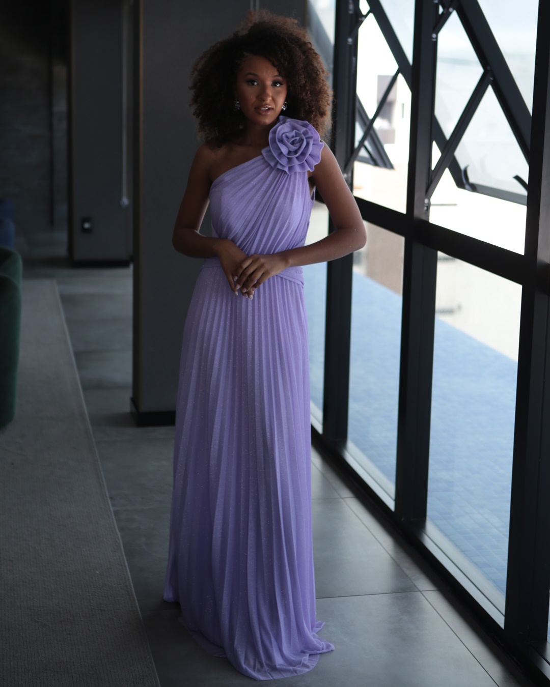 vestido lavanda madrinha tecido seda
