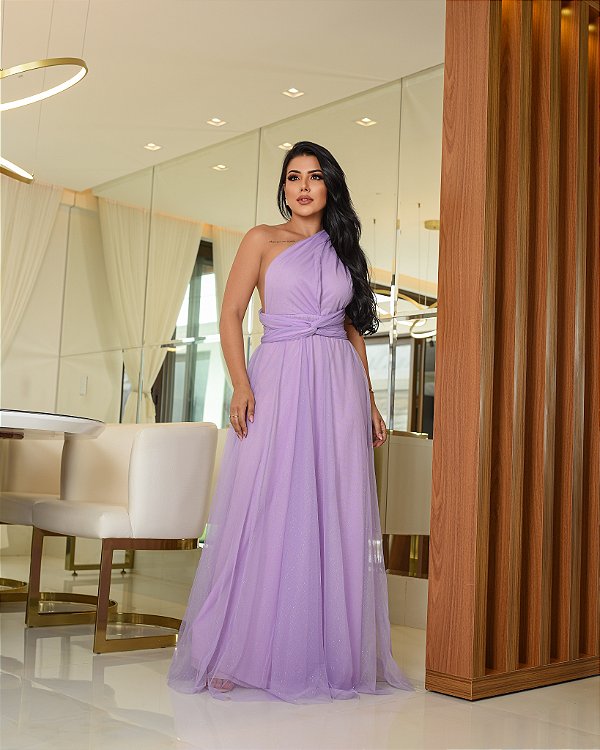 vestido lavanda madrinha com decote v